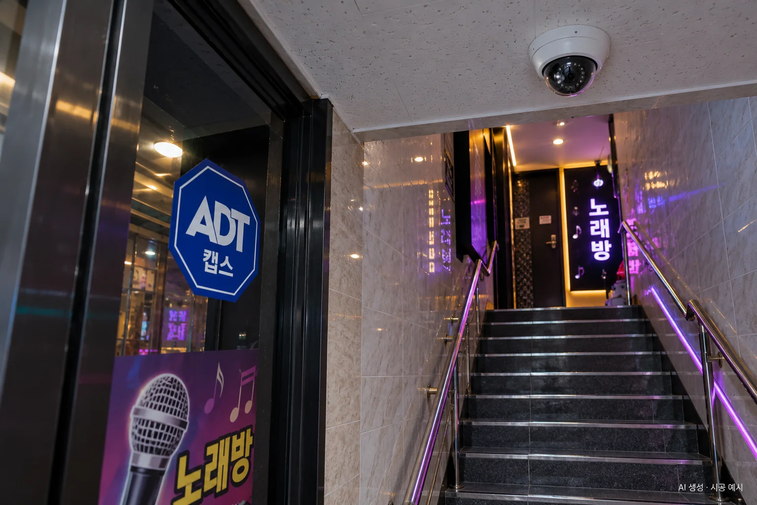 대구 노래방 CCTV 설치 예시 - 출입 계단 카메라